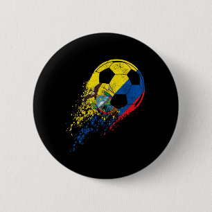 Ecuador Ecuadorian Flag Footll Player 6 Cm Round Badge