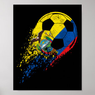 Ecuador Ecuadorian Flag Footll Player Poster