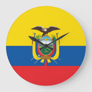 Ecuador (Ecuadorian) Flag Large Clock