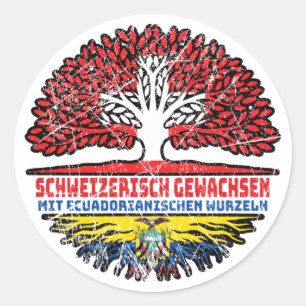 Ecuador Ecuadorianisch Schweizer Schweiz Baum Classic Round Sticker