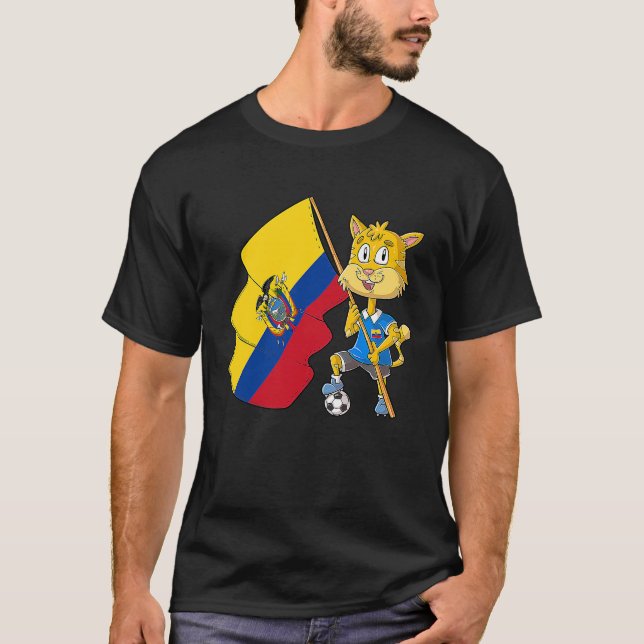 Ecuador Fan Cat  1 T-Shirt (Front)