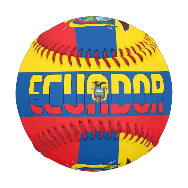 Ecuador Flag and Coat of Arms Patriotic Baseball (Front)
