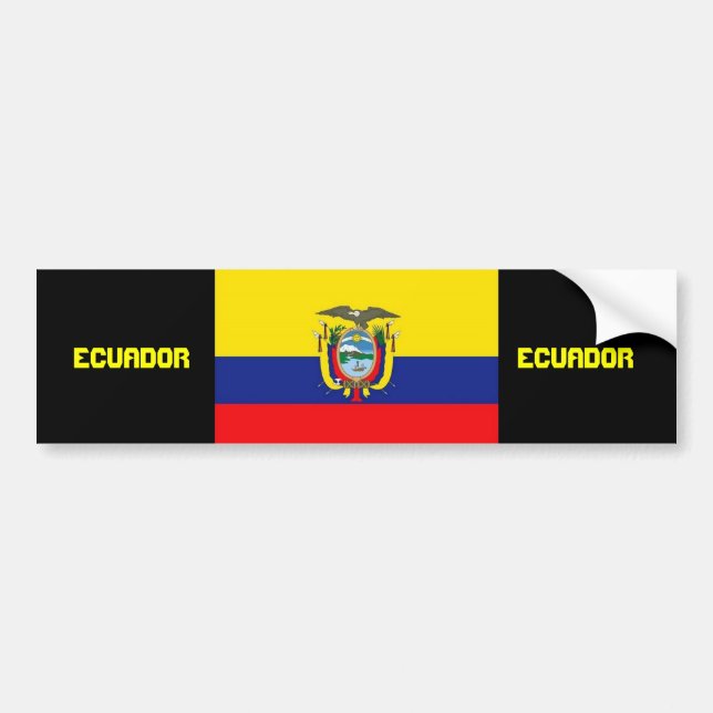 Ecuador flag bumper sticker (Front)