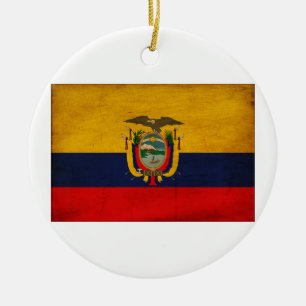 Ecuador Flag Ceramic Tree Decoration