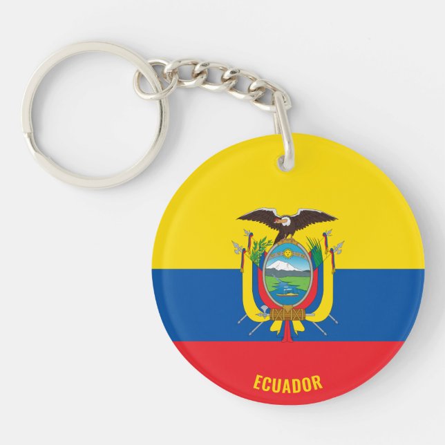 Ecuador Flag Charming Patriotic Key Ring (Front)