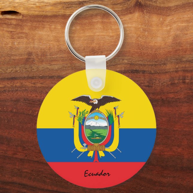 Ecuador Flag & Ecuador patriots / sports Key Ring (Front)