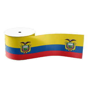 Ecuador Flag & Ecuador travel, holiday/sports Grosgrain Ribbon