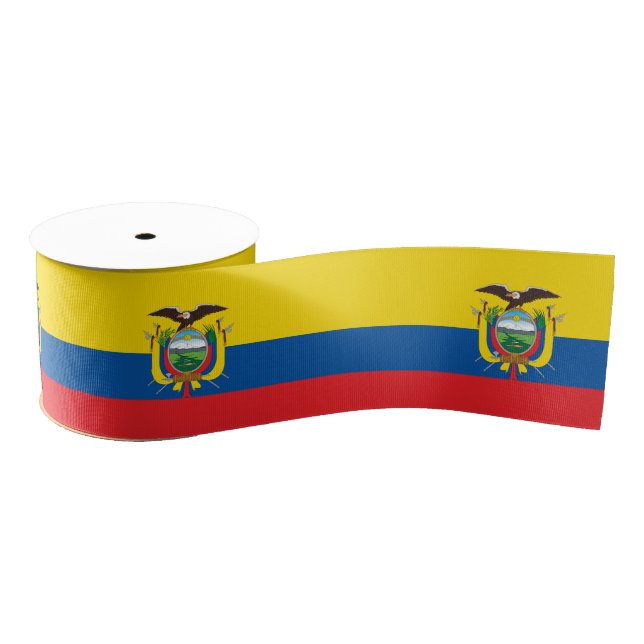 Ecuador Flag & Ecuador travel, holiday/sports Grosgrain Ribbon (Spool)