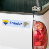 Ecuador Flag Heart + Map Bumper Sticker (On Truck)