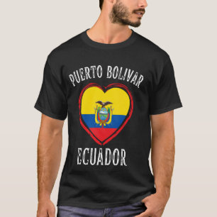 Ecuador Flag Heart Puerto Bolivar City T-Shirt