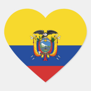Ecuador Flag Heart Sticker