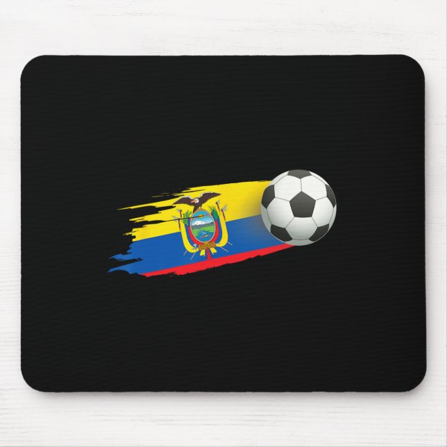 Ecuador Flag Jersey - Soccer Ll Footll  Mouse Mat (Front)