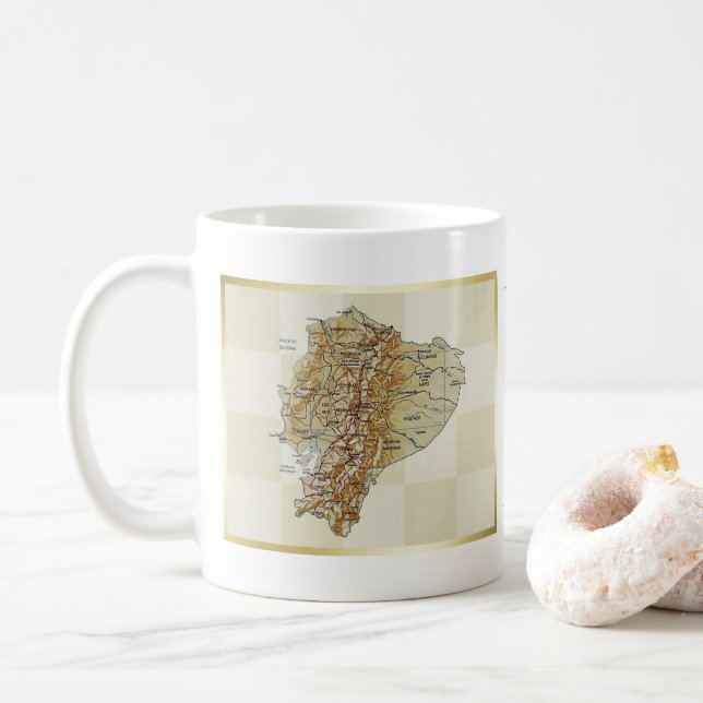 Ecuador Flag + Map Mug (With Donut)