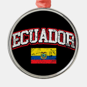 Ecuador Flag Metal Tree Decoration
