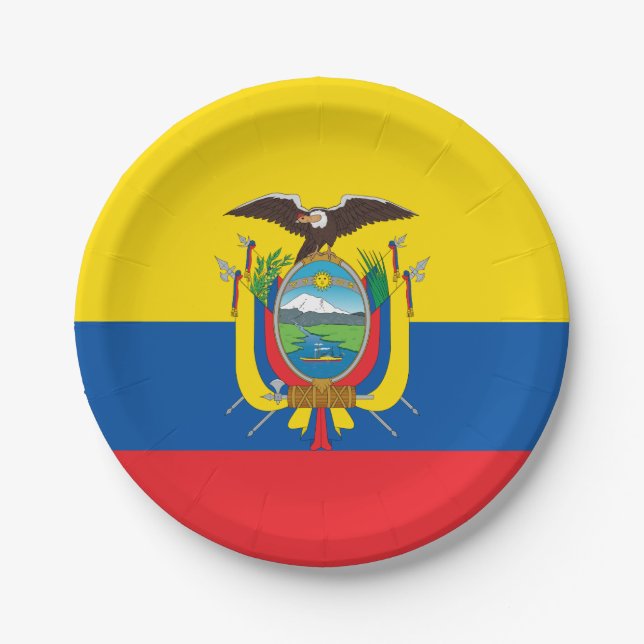 Ecuador Flag Paper Plate (Front)