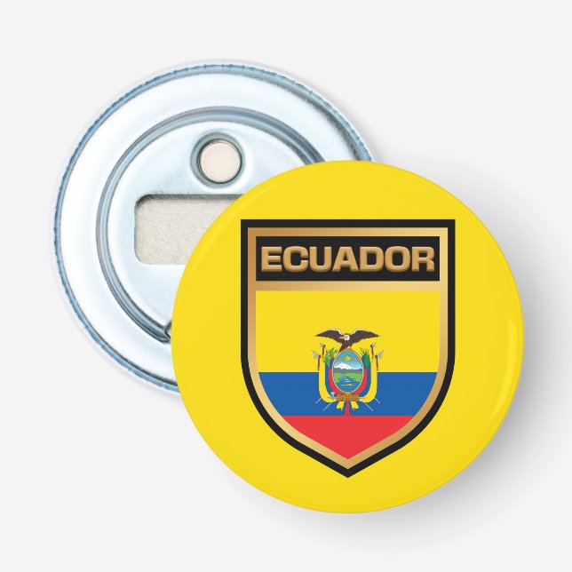 Ecuador Flag Shield Bottle Opener (Front)