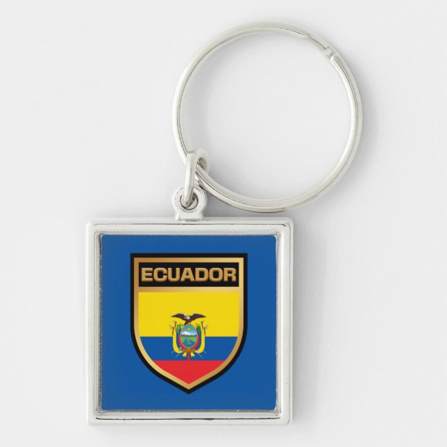 Ecuador Flag Shield Key Ring (Front)