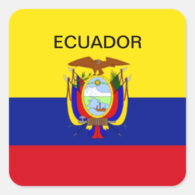 Ecuador flag square sticker (Front)
