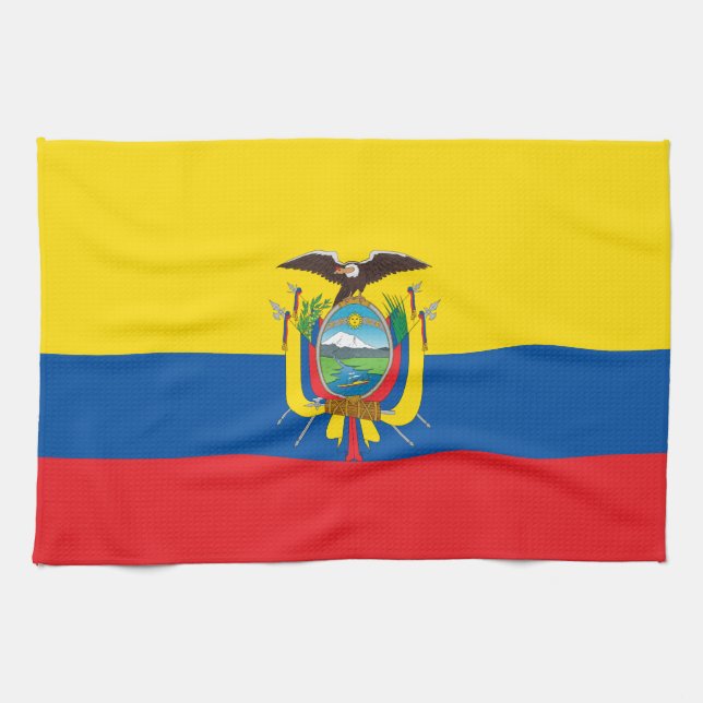 Ecuador Flag Tea Towel (Horizontal)