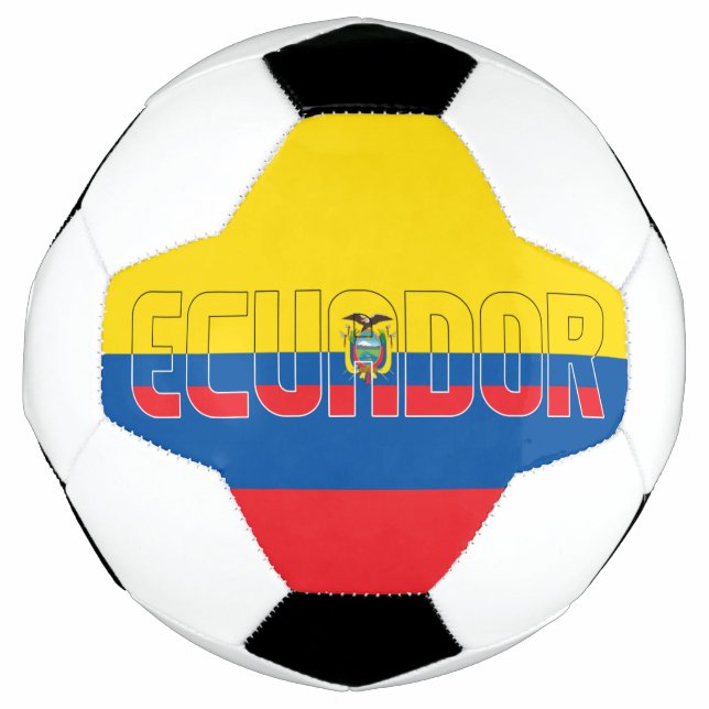 Ecuador Flag Yellow Blue Red Tricolor Patriotic  Football (Front)