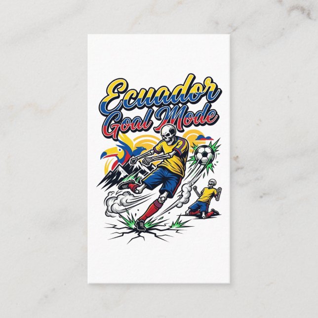 Ecuador Goal Mode Skeleton Striker Nations Dynamic Business Card (Front)
