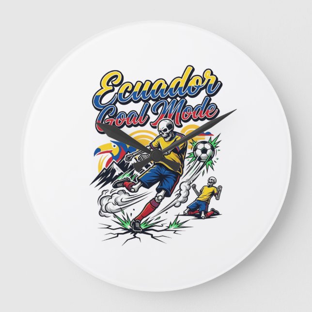 Ecuador Goal Mode Skeleton Striker Nations Dynamic Large Clock (Front)