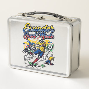 Ecuador Goal Mode Skeleton Striker Nations Dynamic Metal Lunch Box