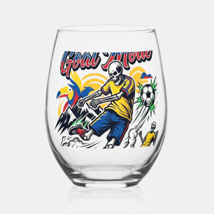 Ecuador Goal Mode Skeleton Striker Nations Dynamic Stemless Wine Glass