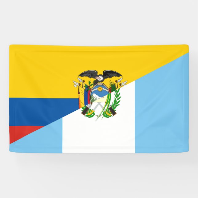 Ecuador Guatemala half flag country symbol Banner (Horizontal)