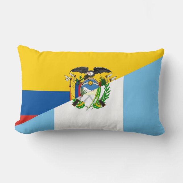 Ecuador Guatemala half flag country symbol Lumbar Cushion (Front)