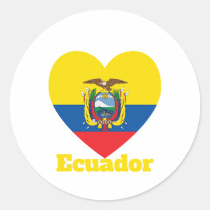 Ecuador Heart Flag Classic Round Sticker