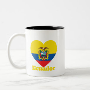 Ecuador Heart Flag Two-Tone Coffee Mug
