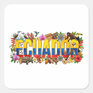 Ecuador Heritage - Wildlife, Culture & Tradition Square Sticker