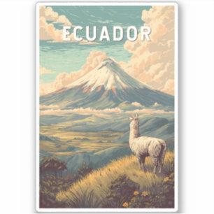 Ecuador Illustration Travel Art Vintage