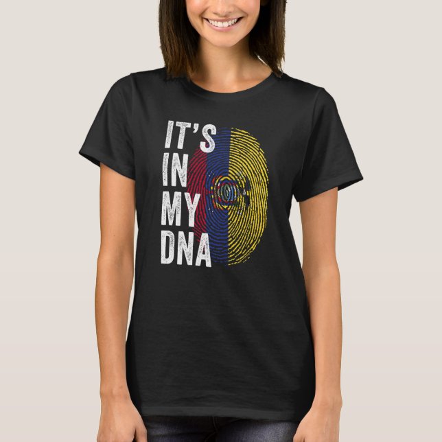 Ecuador It's In My DNA Ecuador Fingerprint Ecuador T-Shirt (Front)