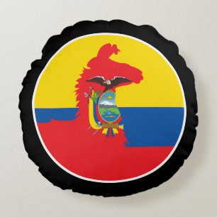 Ecuador Llama Alpaca Alpaca Ecuadorian National Round Cushion