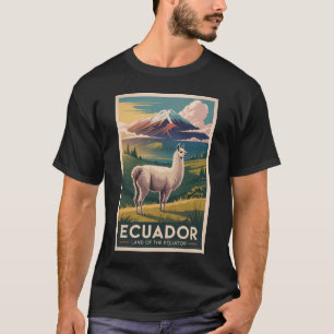 Ecuador Llama Illustration Travel Art Vintage T-Shirt