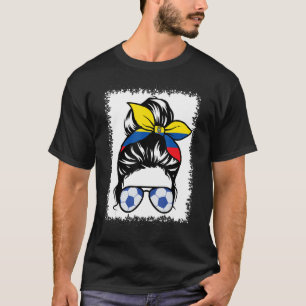 Ecuador Messy Bun Soccer Flag Ecuadorian Soccer Gi T-Shirt