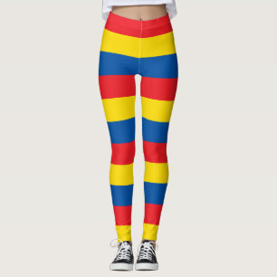 Ecuador National Flag Colours Horizontal Striped Leggings