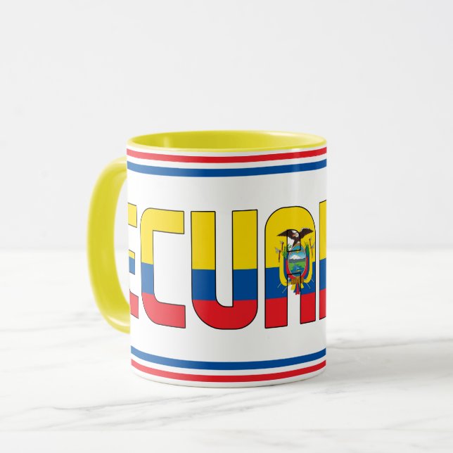 Ecuador National Flag Patriotic Coffee Mug (Front Left)