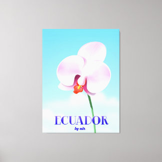 Ecuador orchid travel poster canvas print