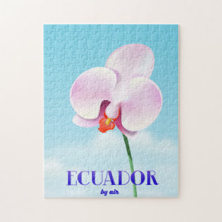 Ecuador orchid travel poster jigsaw puzzle
