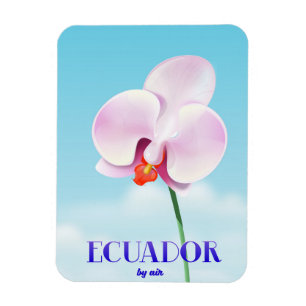 Ecuador orchid travel poster magnet