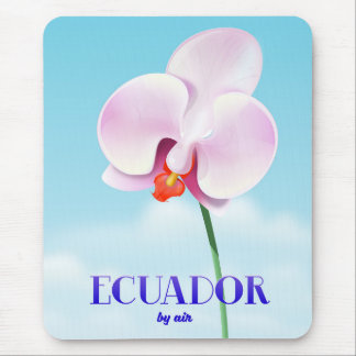 Ecuador orchid travel poster mouse mat