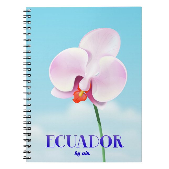 Ecuador orchid travel poster notebook (Front)