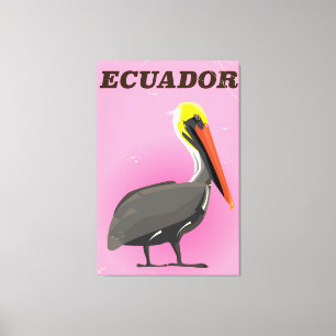 Ecuador Pelican vintage travel poster Canvas Print