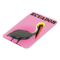 Ecuador Pelican vintage travel poster