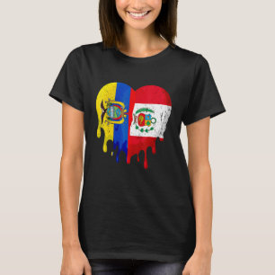 Ecuador Peru Flag Heart Citizen Grown Patriot Coun T-Shirt