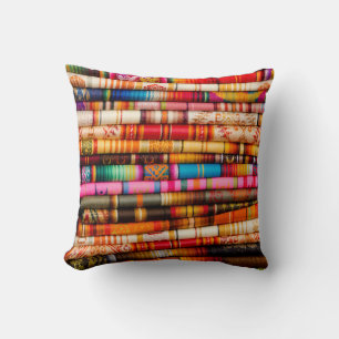Ecuador, Quito Area, Otavalo Handicraft Market Cushion