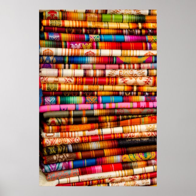 Ecuador, Quito Area, Otavalo Handicraft Market Poster (Front)